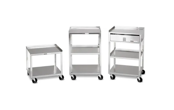 Fabrication Enterprises - From: 00-4002 To: 00-4004 - Mobile Stand Stainless Steel 2 shelf