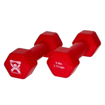 Fabrication Enterprises - CanDo - From: 10-0555 To: 10-0555-2 -  vinyl coated dumbbell 6 lb