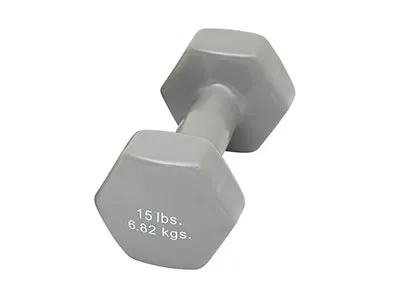 Fabrication Enterprises - CanDo - From: 10-0560-1 To: 10-0560-2 -  vinyl coated dumbbell 15 lb