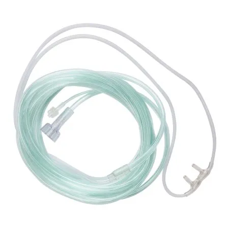 McKesson - 16-0538 - Etco2 Nasal Sampling Cannula With O2 Delivery With Oxygen Delivery Mckesson Adult Curved Prong / Nonflared Tip