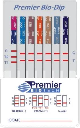 Premier Biotech - Bio-Dip - PDA-5P-LC - Drugs Of Abuse Test Kit Bio-dip Amp, Coc, Opi, Pcp, Thc 50 25 Tests Clia Waived