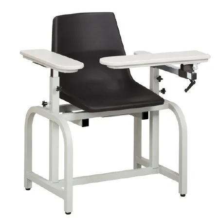 Clinton Industries - Standard Lab Series - 66060-P-600-3BK - Blood Drawing Chair Standard Lab Series Padded Straight Flip Up Arm Black