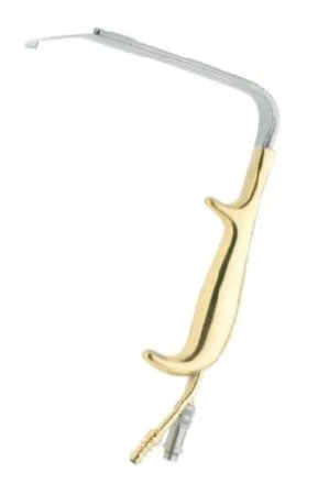 BR Surgical - BR18-205-1101L - Tebbetts Right Angle Retractor Without Teeth, Fiberoptical Illumination Port Only