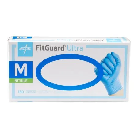 Medline - FG2702 - FitGuard Ultra Exam Glove FitGuard Ultra Medium NonSterile Nitrile Standard Cuff Length Fully Textured Blue Chemo Tested