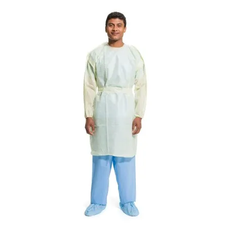 O & M Halyard - Halyard Basics - 13961 - O&M Halyard  Protective Procedure Gown  X Large Yellow NonSterile AAMI Level 2 Disposable