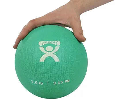 Fabrication Enterprises - 10-3173 - Cando, Soft And Pliable Medicine Ball, 7" Diameter, Green, 7 Lbs.