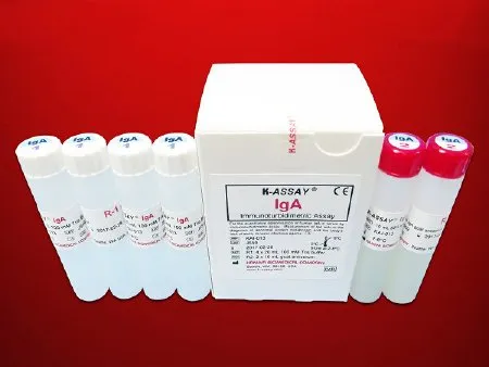 Kamiya Biomedical - K-ASSAY - KAI-013 - Reagent Kit K-ASSAY Antibody Test Immunoglobulin A (IgA) For Chemistry Analyzers Capable of Accurate Readings at 700 nm 285 Tests R1: 4 X 20 mL  R2: 2 X 10 mL