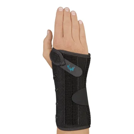 Medical Specialties - Wrist Lacer II - 223322 - Wrist Brace Wrist Lacer Ii Aluminum / Felt / Suede Left Hand Black Small