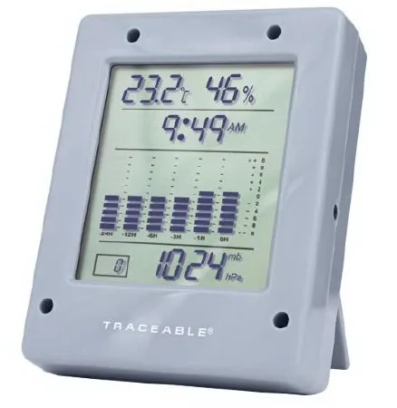 Cole-Parmer Inst. - Traceable - 68000-49 - Digital Barometer / Thermometer / Hygrometer Traceable Fahrenheit / Celsius 32° To 131°f (0° To 55°c) Flip-out Stand Battery Operated