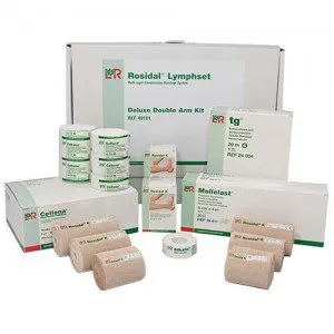 Lohmann & Rauscher - Rosidal Lymphset - 49101 - 4 Layer Compression Bandage System Rosidal Lymphset Multiple Sizes Deluxe Double Arm Pull On / Tape Closure Tan / White NonSterile Standard Compression