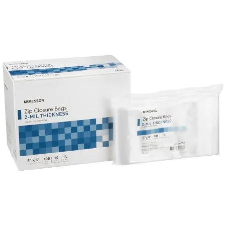 McKesson - From: 4578 To: 4589 - Reclosable Bag 5 X 8 Inch Polyethylene Clear Zipper Closure
