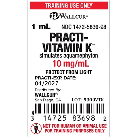 Wallcur - Practi-Vitamin K - 9909VTK - Training Medication Peel-N-Stick Labels Practi-Vitamin K