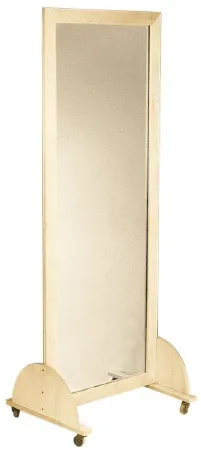 Fabrication Enterprises - 19-1111 - Glass mirror, mobile caster base, vertical