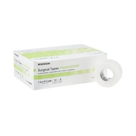McKesson - 16-48410 - Medical Tape Transparent 1 Inch X 5 1/2 Yard Plastic / Silicone NonSterile