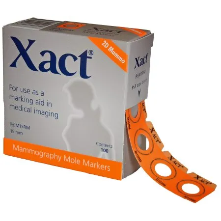 Solstice - Xact - M15RM - Mammography Mole Marker Xact Orange 15 mm Circle 3/4 X 1 Inch