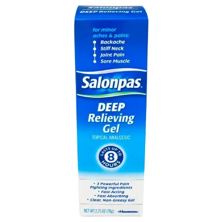 Emerson Healthcare - Salonpas - 34658190002 - Topical Pain Relief Salonpas 3.1% - 10% - 15% Strength Camphor / Menthol / Methyl Salicylate Topical Gel 2.75 oz.