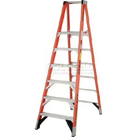 Global Industrial - Werner - 942836 - Step Ladder Werner Fiberglass / Aluminum, Orange / Silver