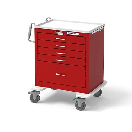 Waterloo Industries - USRLU-33339-RED - Emergency Cart Steel 24.5 X 29 X 37.5 Inch Red 16.5 X 22 Inch, (4) 3 Inch, (1) 9 Inch Drawers