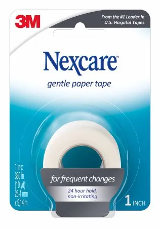 3M - Nexcare Gentle - 781-1PK - Medical Tape Nexcare Gentle White 1 Inch X 10 Yard Paper NonSterile