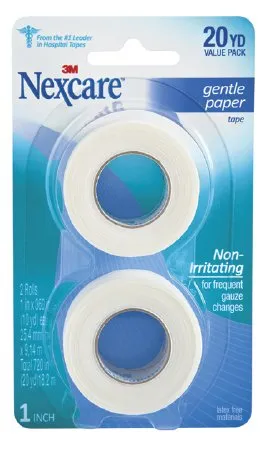 3M - Nexcare - 781-2PK -   Gentle Paper First Aid Tape, 1" x 10yds, 2 Pack