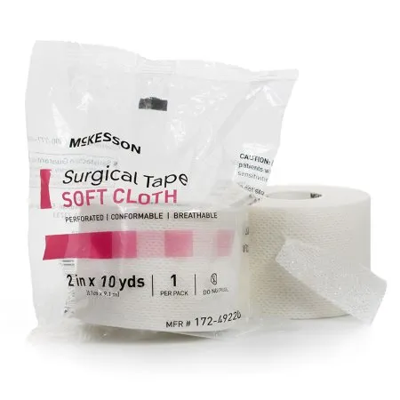 McKesson - 172-49220 - Perforated Medical Tape White 2 Inch X 10 Yard Soft Cloth NonSterile