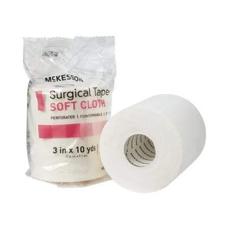 McKesson - 172-49230 - Perforated Medical Tape White 3 Inch X 10 Yard Soft Cloth NonSterile