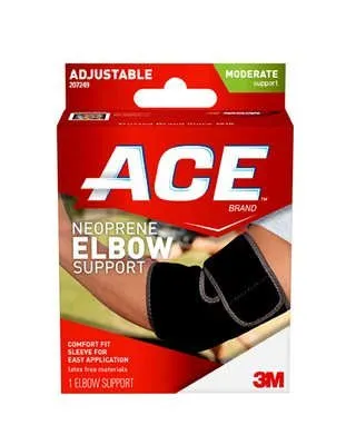 3M - 207249 - ACE Elbow Support Ace One Size Fits Most Pull On Sleeve Left or Right Elbow Black
