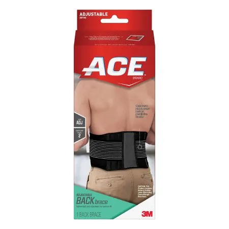 3M - Ace - 207744 -  Back Support  One Size Fits Most Hook and Loop Closure Up to 48 Inch Waist Circumference Adult