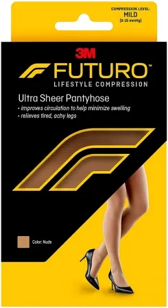 3M - 71019FCNEN - Futuro Energizing Compression Pantyhose Futuro Energizing Waist High Plus Size Nude Closed Toe