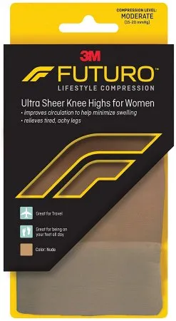 3M - 71061EN - Futuro Ultra Sheer Compression Pantyhose Futuro Ultra Sheer Knee High Large Nude Closed Toe