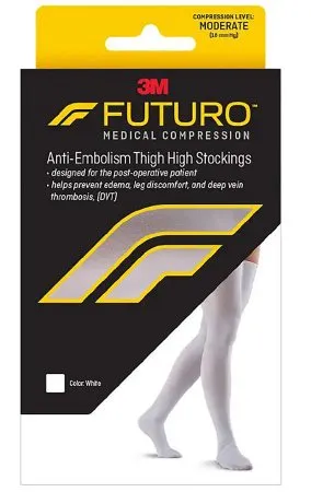 3M - 71064EN - Futuro Anti embolism Stocking Futuro Thigh High Medium / Short White Closed Toe