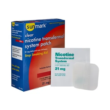 McKesson - sunmark - 70677003201 - Stop Smoking Aid sunmark 21 mg Strength Transdermal Patch