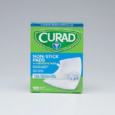 Medline - Curad - 08019630020 - Adhesive Strip Curad 3 X 4 Inch Cotton / Polyester Rectangle White Sterile