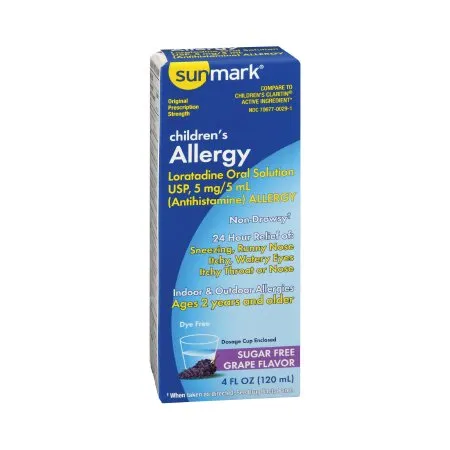 McKesson - sunmark - 70677002901 - Children's Allergy Relief sunmark 5 mg / 5 mL Strength Oral Solution 4 oz.