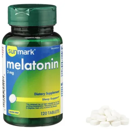 McKesson - sunmark - 01093989544 - Natural Sleep Aid sunmark 120 Bottle Tablet 3 mg Strength