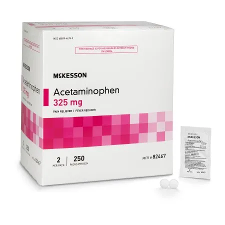 McKesson - 82467 - Pain Relief 325 mg Strength Acetaminophen Unit Dose Tablet 250 per Box