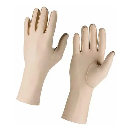 Fabrication Enterprises - From: 24-8652L To: 24-8653R - Hatch Edema Glove Compression Gloves Hatch Edema Glove Full Finger Medium Over the Wrist Length Left Hand Lycra