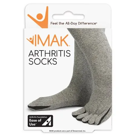 Brownmed - IMAK - A20190 - Arthritis Socks IMAK Calf High Small Gray Closed Toe