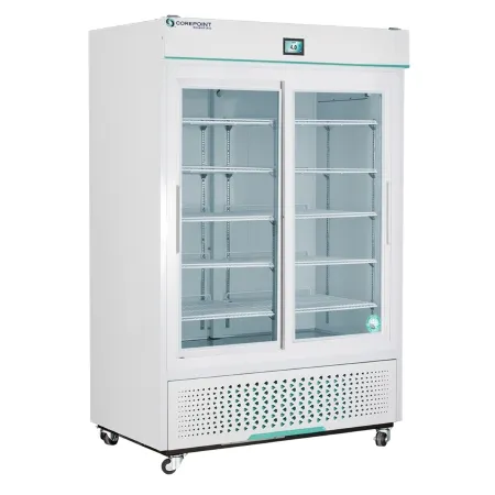 Horizon Scientific - Corepoint Scientific White Diamond Series - NSWDR472WWG/0 - Refrigerator Corepoint Scientific White Diamond Series Laboratory And Pharmacy Use 47 Cu.ft. 2 Sliding Glass Doors Cycle Defrost