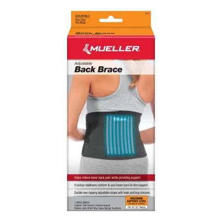 Mueller Sports Medicine - Mueller - 6711 - Back Brace Mueller One Size Fits Most Hook and Loop Strap Closure 28 to 50 Inch Waist Circumference Adult