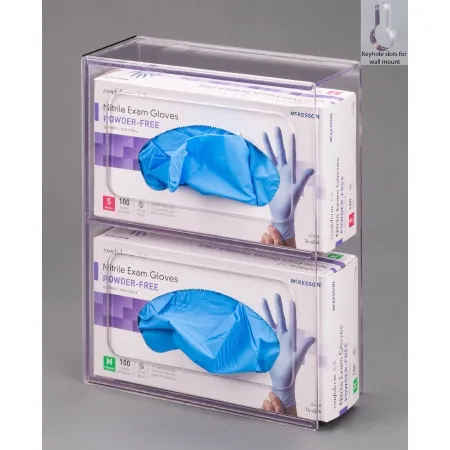 Poltex - 2GBST-W - Glove Box Holder Wall Mounted 2-box Capacity Clear 10-1/2 W X 3-1/4 D X 10 H Inch Petg Plastic
