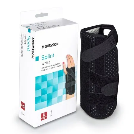 McKesson - From: 155-79-87072 To: 155-81-87490 - Wrist Brace Foam / Nylon Left Hand Black One Size Fits Most