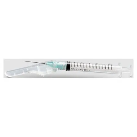 McKesson - 102-SNT1C2705S3 - Safety Tuberculin Syringe With Needle Mckesson Prevent 1 Ml 1/2 Inch 27 Gauge Hinged Safety Needle Regular Wall
