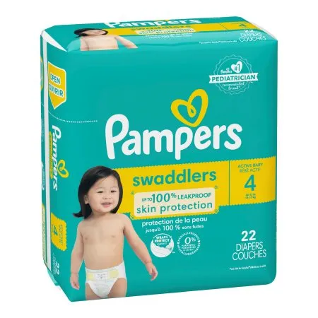 Procter & Gamble - Pampers Swaddlers - 10037000749582 - Unisex Baby Diaper Pampers Swaddlers Size 4 Disposable Heavy Absorbency