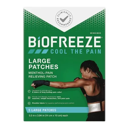 RB Health US - Biofreeze - 14672 - Topical Pain Relief Biofreeze 5% Strength Menthol Patch 5 per Box