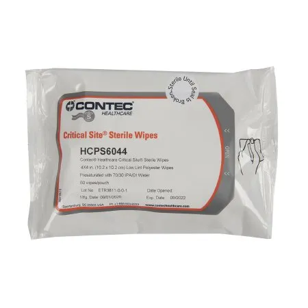 Contec - HCPS6044 - Critical Site Critical Site Surface Disinfectant Cleaner Premoistened Alcohol Based Manual Pull Wipe 60 Count Soft Pack Sterile
