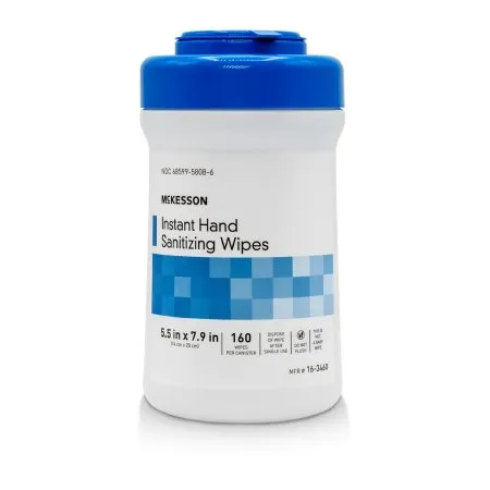 McKesson - 16-3460 - Sanitizing Skin Wipe Canister Ethyl Alcohol Scented 160 Count