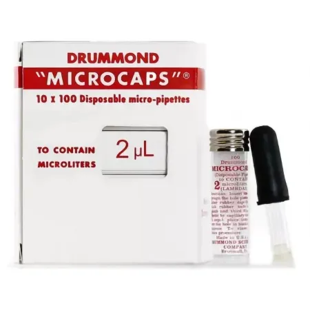 PANTek Technologies - Microcaps - 1-000-0020 - Microcaps Capillary Blood Collection Tube Plain 2 µl Without Closure Glass Tube