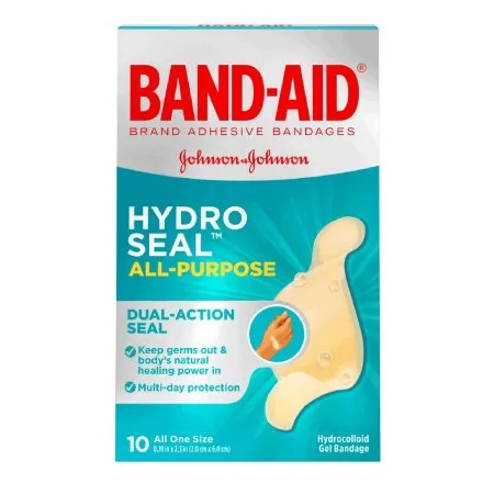 J&J - Band-Aid Hydro Seal - 381371174195 - Waterproof Adhesive Strip Band-Aid Hydro Seal 1.1 X 2.1 Inch Hydrocolloid Gel Oval Tan Sterile