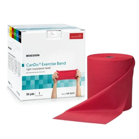 McKesson - McKesson CanDo - 169-5622 - Exercise Resistance Band McKesson CanDo Red 5 Inch X 50 Yard Light Resistance